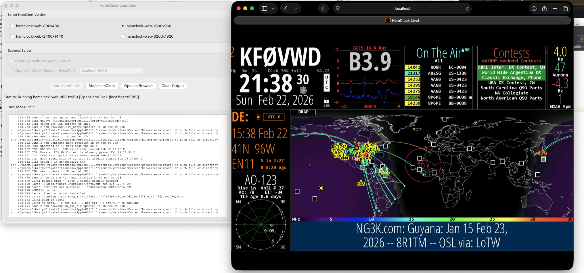 HamClock Launcher Screenshot